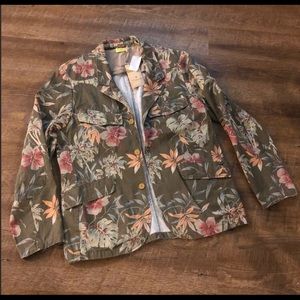 Scotch & Soda recoloured army Floral print jacket